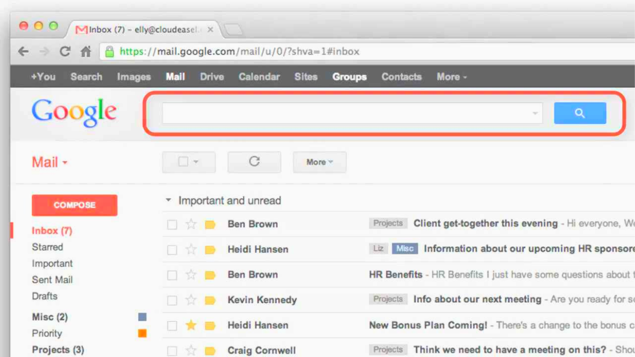 Using the Gmail Search (15-min class)