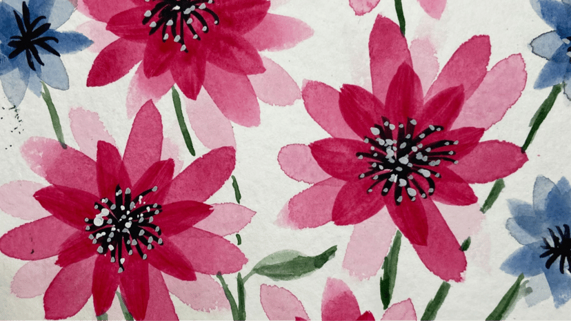 Flower in Watercolor:  Learning to Paint Value and Layers (20-min class)