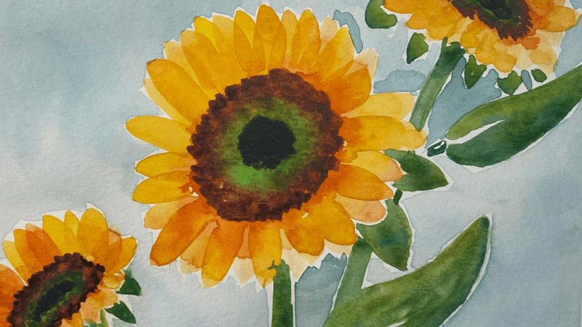 Watercolor Studio: A Sunflower