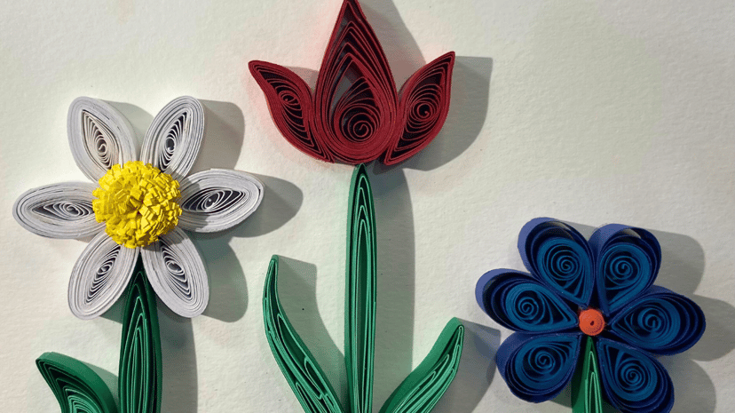The Art of Quilling: A Card with 3 Flowers