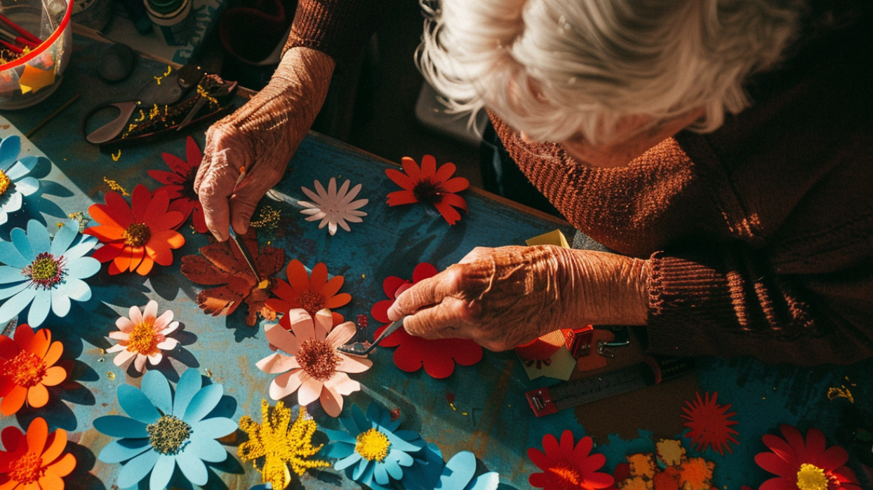 Mindful Collage Making: Painted Paper Flowers