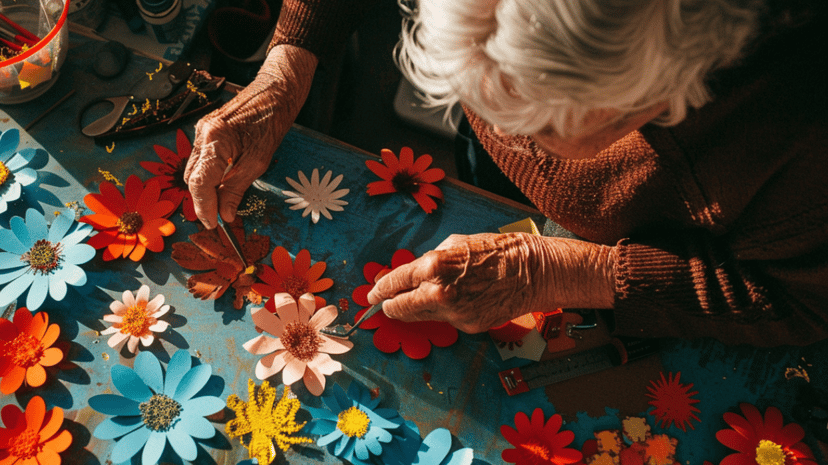 Mindful Collage Making: Painted Paper Flowers