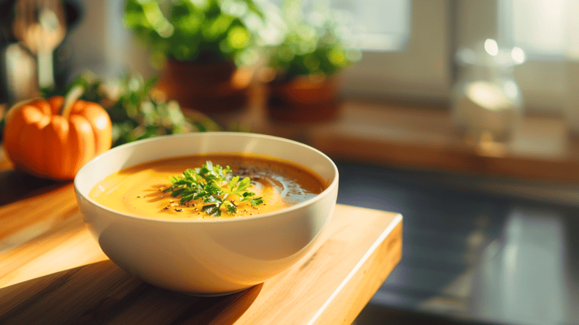 Plant-Based Kitchen: Pumpkin Soup and Pancakes