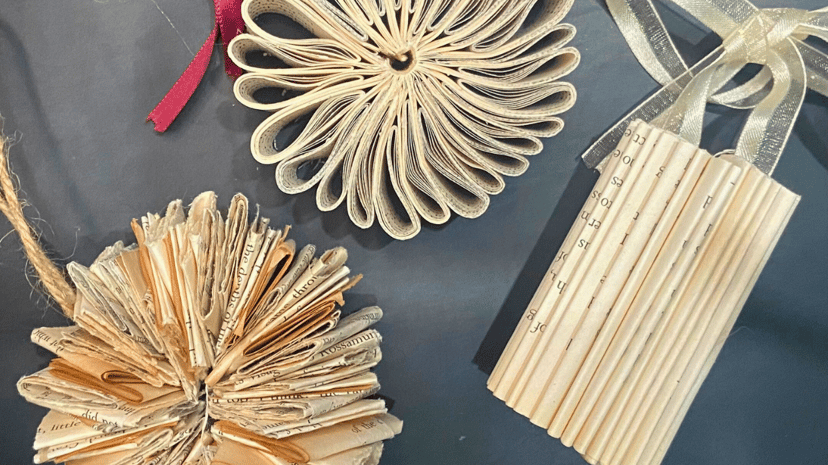 Create Beautiful Holiday Ornaments from Old Books (30-min class)