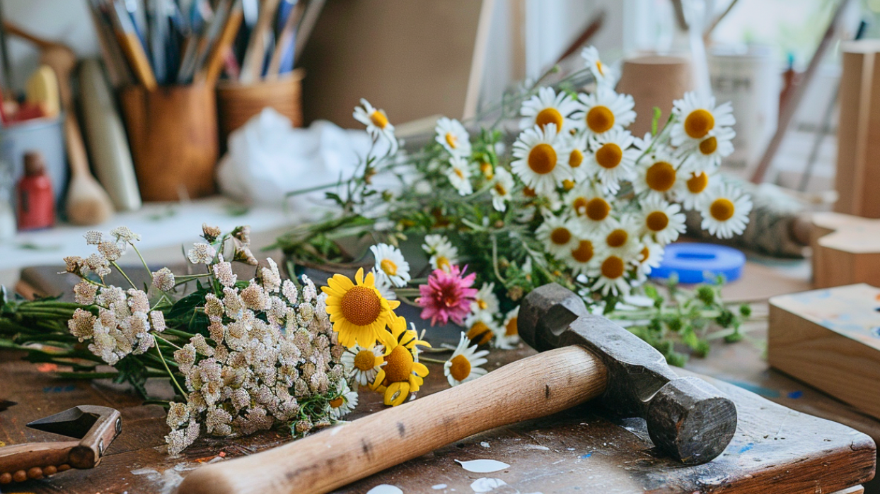 Nature-Inspired Art with Hammered Flowers