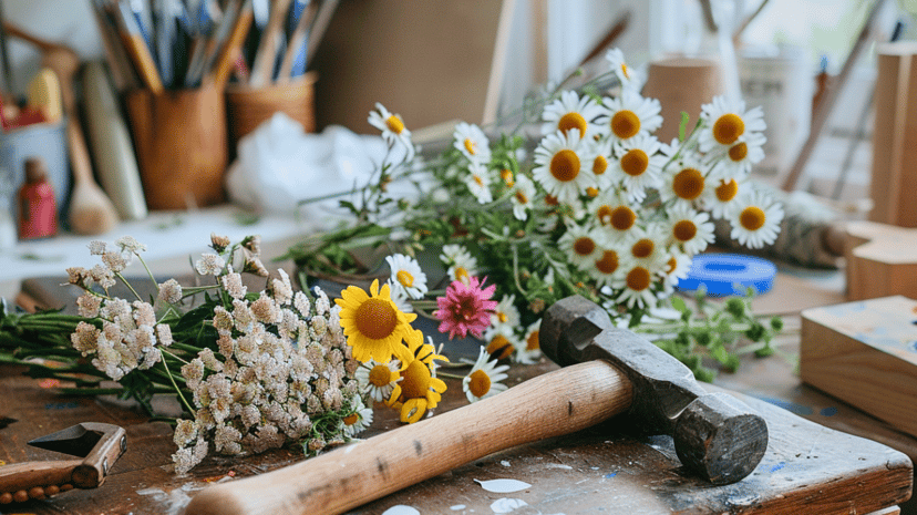 Nature-Inspired Art with Hammered Flowers
