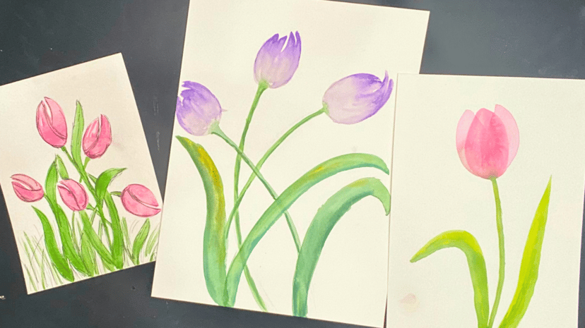 Watercolor Studio: Tulips and Roses